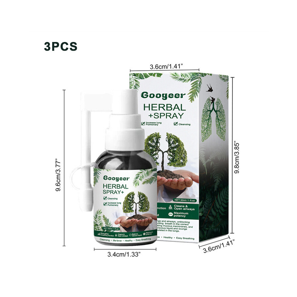 (3PCS) ?30ML Herbal Spray Lung Cleanse Mist For Sore Throat Runny Nose Dry Cough