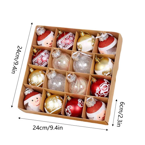 Décorations de Noël d'intérieur, boules de Noël, ensemble de 16 pièces 2
