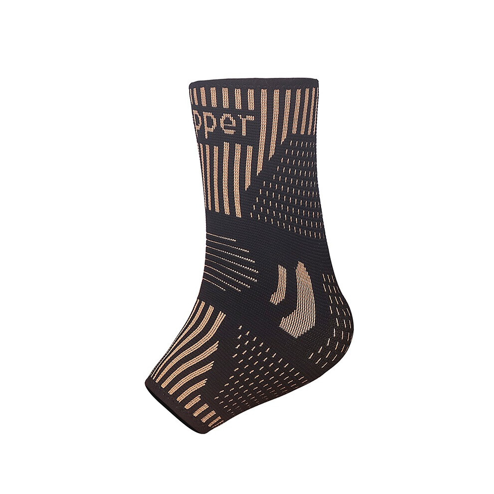 (L) 2PC Copper Ankle Support Brace Compression Sleeve Socks Elastic Foot Pain Relief