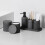 Bathroom Accessory Set 6 Piece Complete Dark Grey Modern Neutral Design Easy Clean Bathroom Decor Set 2