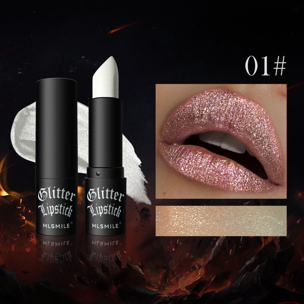 (01#) Glitter Metallic Color Lipstick Long Lasting Waterproof Diamond Lipstick 110691525758