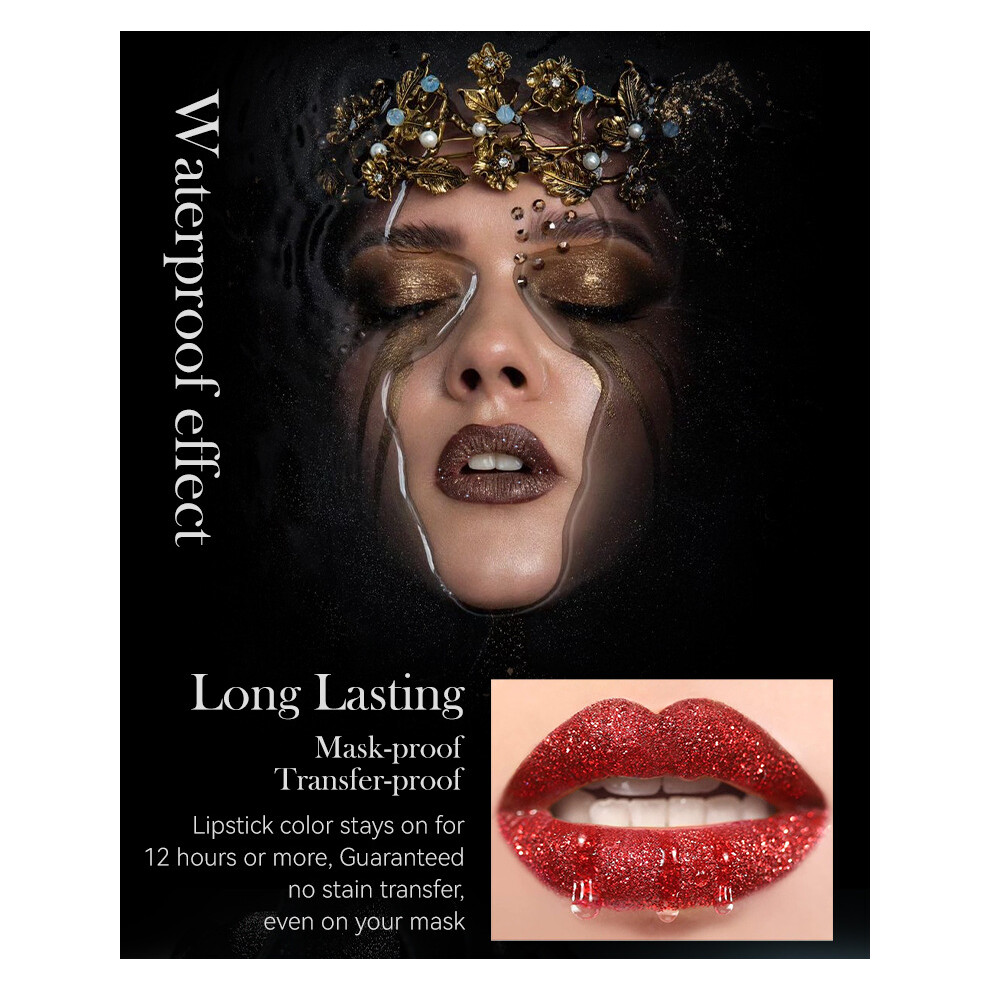 (07#) Glitter Metallic Color Lipstick Long Lasting Waterproof Diamond Lipstick 110691525819