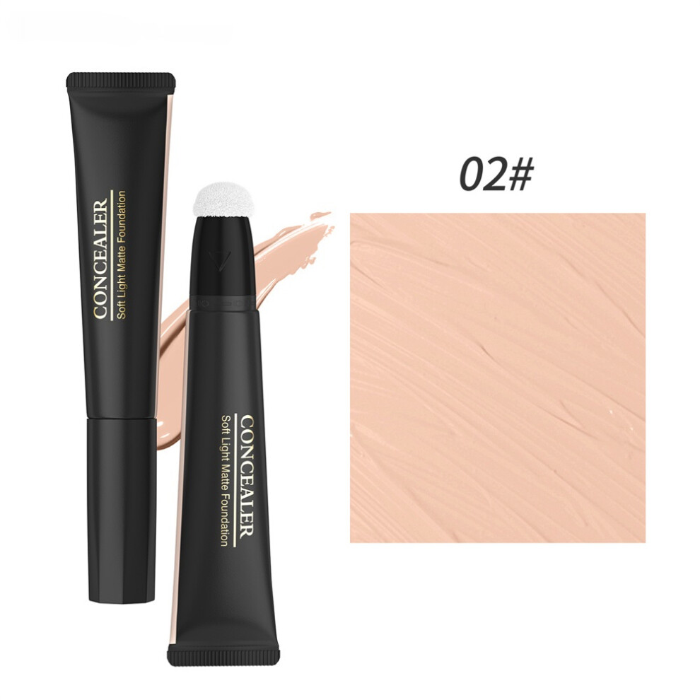 Cream (02#) Concealer Liquid High Covering Oil Control Moisturizing Natural Long-Lasting Brightening Liquid Foundation Makeup
