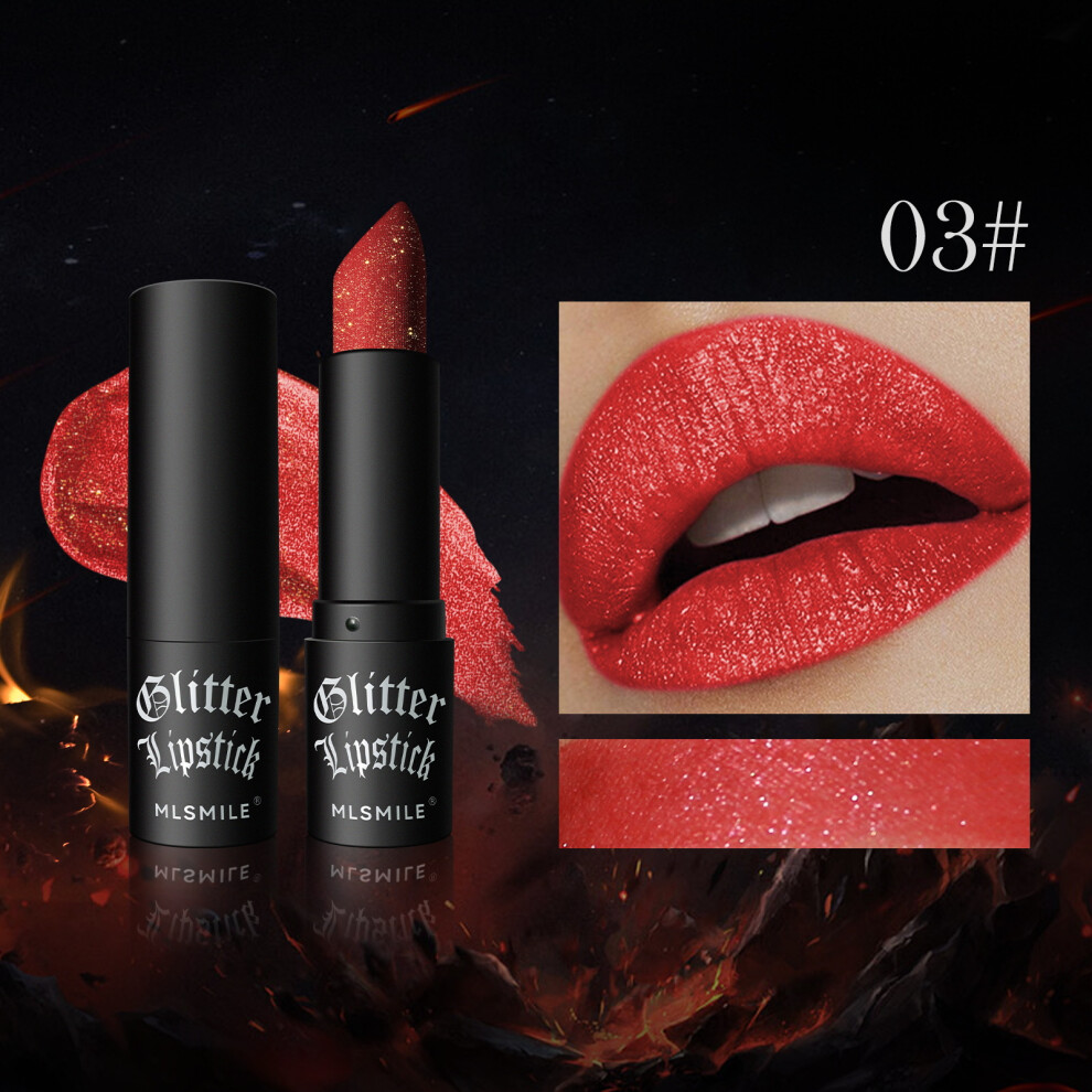 (03#) Waterproof Glitter Lipstick Makeup Long Lasting Lip Stick Diamond Cosmetics 413590211389