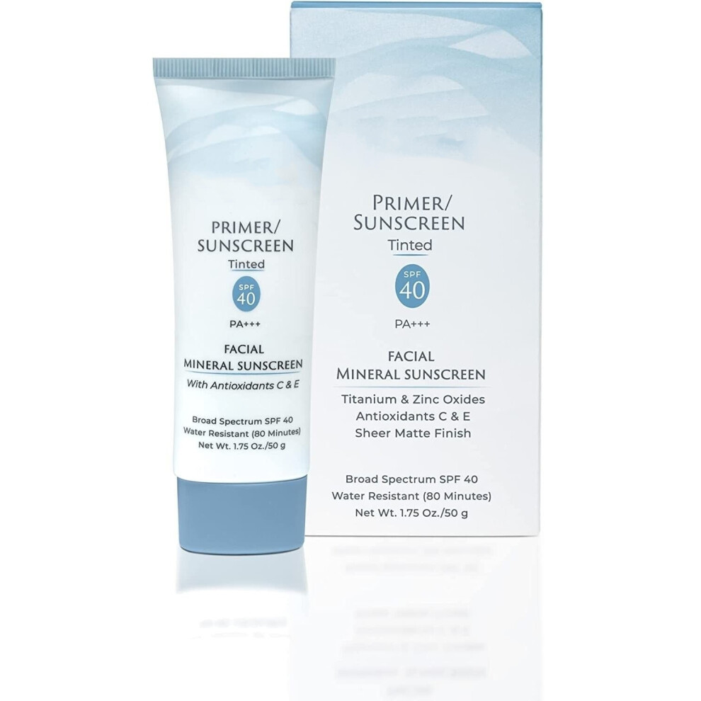 Mineral Facial Primer Sunscreen Tinted Mild and Non-irritating SPF 40 1.75 OZ