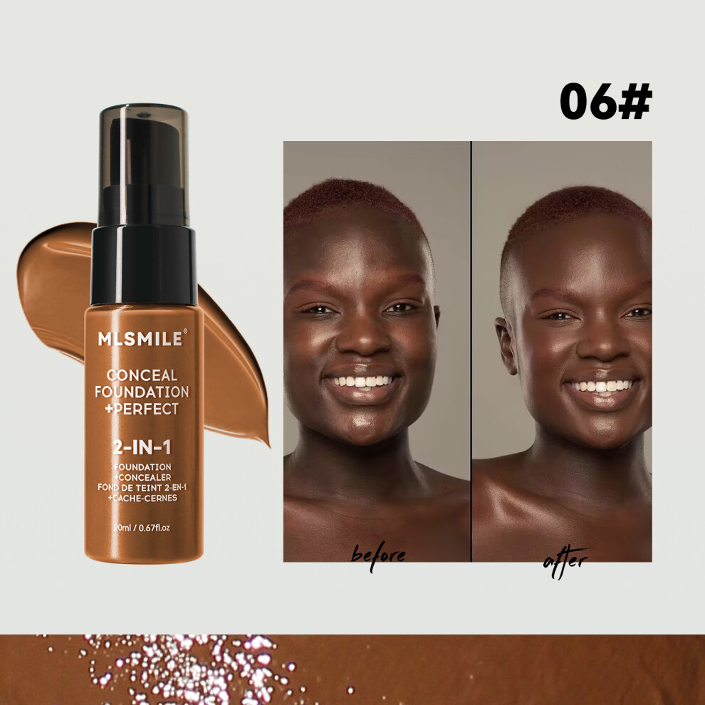 (06#) 6Color Foundation Long Lasting No Makeup Removal Waterproof Concealer Foundation
