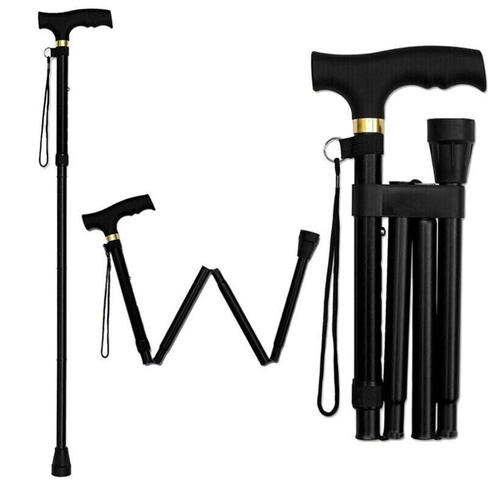 Adjustable Folding Walking Cane with Ergonomic Grip, Lightweight Support for Hiking and Travel
