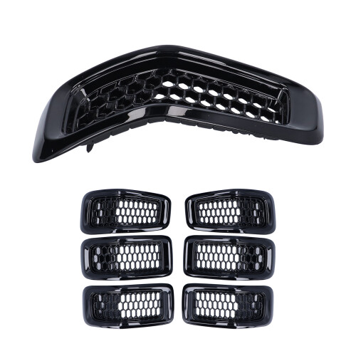 Ένθετα μπροστινής μάσκας αυτοκινήτου για Jeep Cherokee 2014-2018, Κάλυμμα πλέγματος μάσκας 1