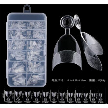 (A) 240 Semi-Covered Almond Pre-Filed Nail Tips