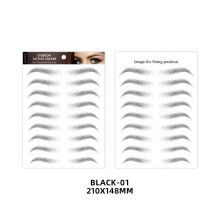 (BLACK-01) 1 Sheet Eyebrows Sticker Water Transfer Hair-like Eye Brow 6D Tattoo Stickers
