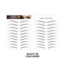 (BLACK-08) 1 Sheet Eyebrows Sticker Water Transfer Hair-like Eye Brow 6D Tattoo Stickers
