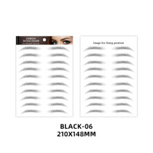 (BLACK-06) 1 Sheet Eyebrows Sticker Water Transfer Hair-like Eye Brow 6D Tattoo Stickers