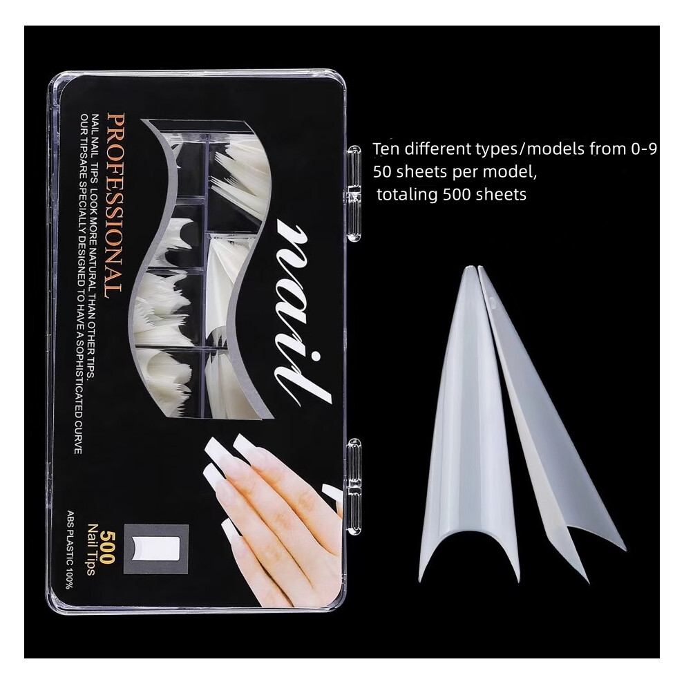 (500 pieces/box Natural Color) 100/500 Pcs Short Stiletto Half False Nail Tips Manicure Fake Nail Art Design