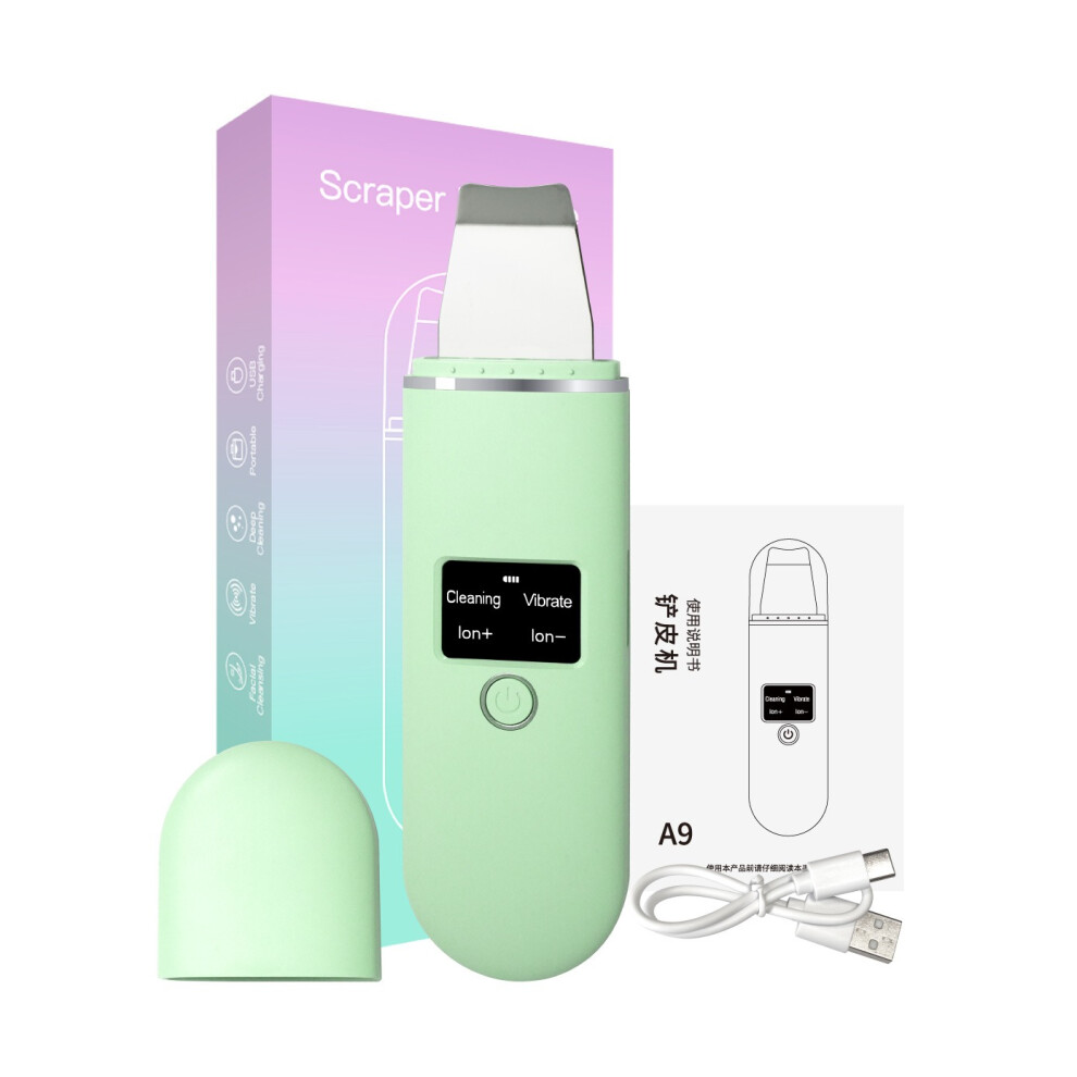 Green (Green) Skin Scrubber Deep Vibrate Facial Cleaner Shovel Spatula Not Ultrasonic Face Scrubber