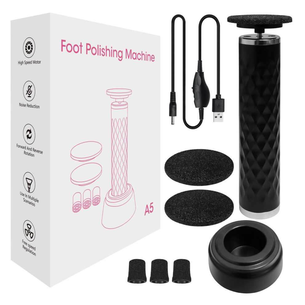 Black (Black) Electric Foot File For Removing Dead Skin And Exfoliating Feet Foot Care Device