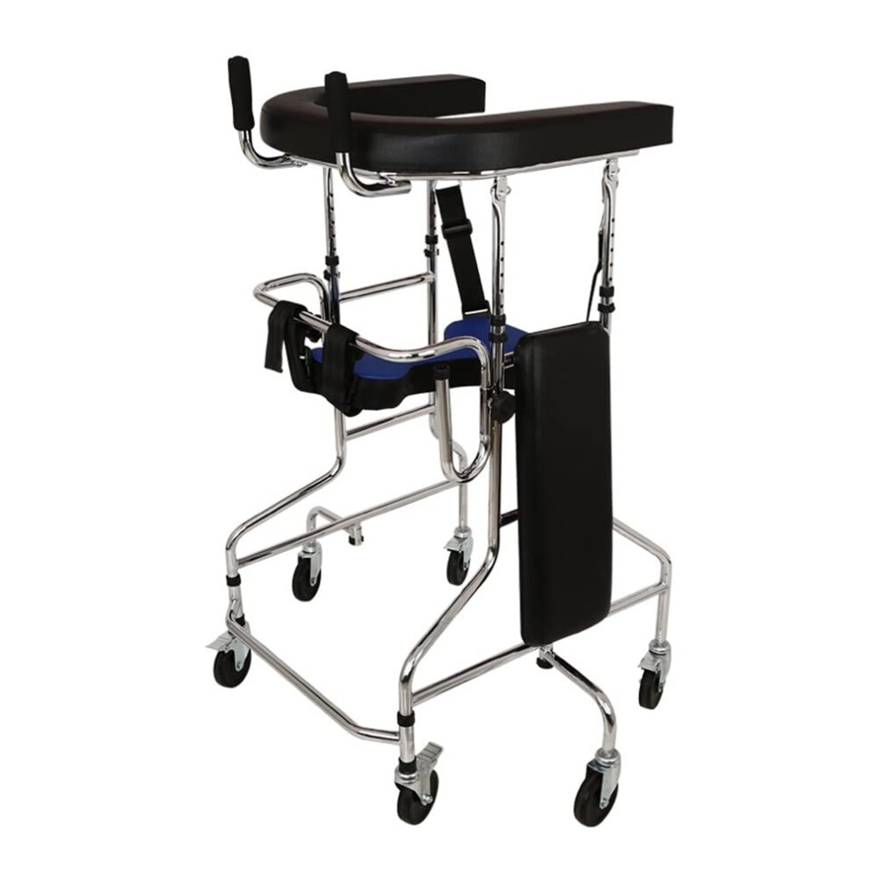 Rollator Walker with Seat, Adjustable Height Steel Frame, Heavy Duty Mobility Aid for Seniors