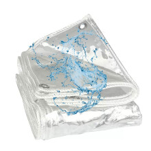 Clear PVC Tarp with Grommets 3.3x3.9ft Transparent Waterproof Cover for Greenhouse UV Resistant Outdoor Use