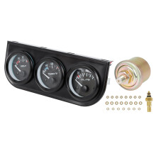 Car Triple Gauge Kit 3 in 1 Water Temp Oil Pressure Voltmeter with Sensor for 12V Vehicles