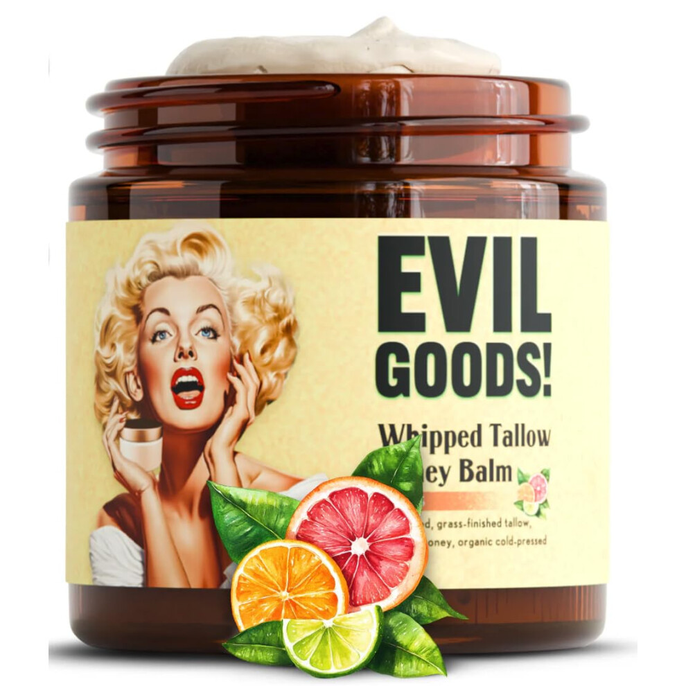 Beef Tallow Balm with Manuka Honey Moisturizer for Deep Hydration Face Body Lips Gentle Citrus Scent