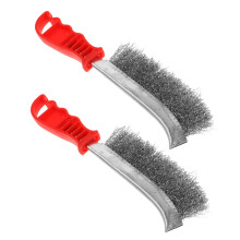 2Pcs Heavy Duty Stainless Steel Wire Brush for Rust Removal and Welding Slag Cleaning with Ergonomic Non Slip Grip