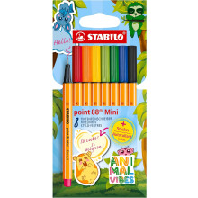 STABILO Point 88 Mini Fineliner Pen Animal Vibes Pack of 8