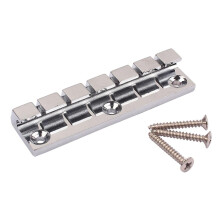 Chrome Electric Guitar Bridge and Tailpiece Set, Stable String Anchoring, Clear Tone Sustain