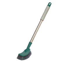 Long Handle Toilet Brush with Curved Cleaning Head and Wall Hanging Design for Bathroom Cleaning