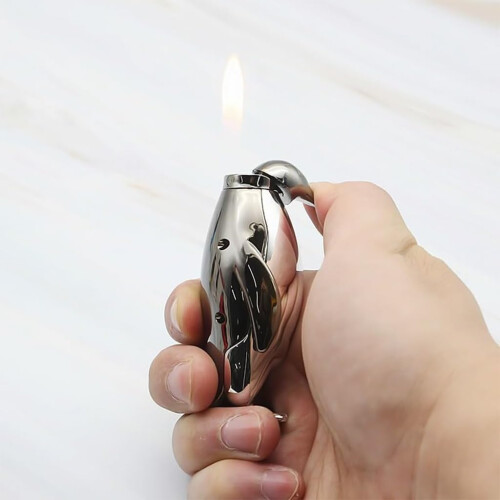 Blue Metal Butane Torch Lighter, Adjustable Jet Flame Windproof Refillable for BBQ Kitchen (T2) 1