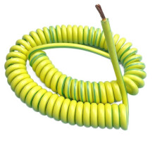 Yellow Green Retractable Ground Wire 17AWG Single Core Copper Spiral Cable 3m Flexible Grounding Line