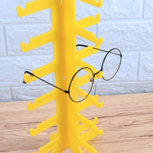6 Layer Yellow Sunglasses Display Stand Eyeglass Organizer with Modern  Visibility Design 1