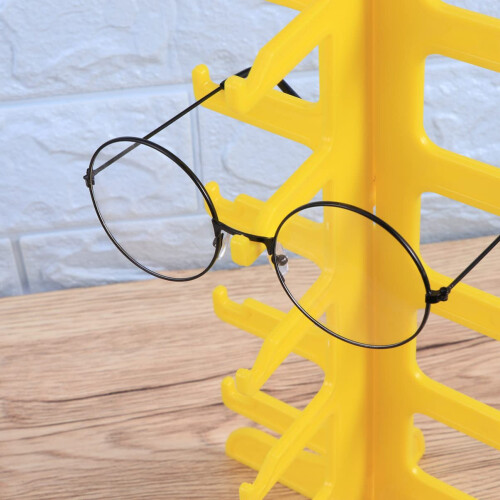 6 Layer Yellow Sunglasses Display Stand Eyeglass Organizer with Modern  Visibility Design 2