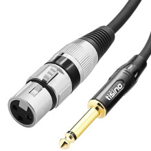 Tisino Microphone Lead XLR to Jack, Female XLR to 6.35mm Jack Mono Mic Lead Mic Cable for Dynamic Microphone - 2m
