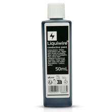 Liquiwire Electrically Conductive Paint 50ml - Water-Based Carbon Coating for Guitar Shielding, PCB & Remote Control Repair - Matte Black EMI/RF Shie