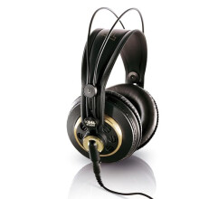 AKG K240 Studio Professional Semi-Open, Over-Ear Headphones, High Performance design, 3.5mm and 1/4" adapters, self adjusting headband - Black and Go