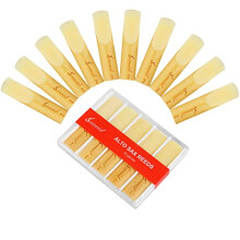 Sovvid 10 Pack Professional Alto Saxophone Reeds with Plastic Box, Strength 2.0 Alto Sax Reeds, Laser Engraved Marking & Thinner Reed Tip for Easy of