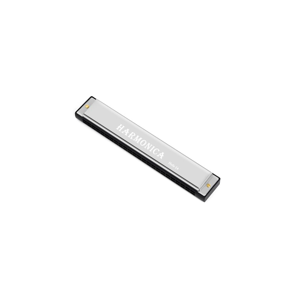 Offcup Vibraphone, 24 Holes Double Row Blues Harp Diatonic Harmonica, Brass Core Harmonica Key Of C Mouth Organ 20 Tunes Perfect Music Gift For Begin