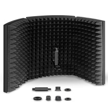 Aokeo Isolation Shield, Professional Microphone Shield,Foldable Adjustable Mic Isolator Panel, For Any Condenser Microphone Recording Equipment Studi