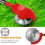 Cordless Weed Trimmer 24V Rechargeable Grass Edger with Telescopic Handle Red Compact US Plug 3