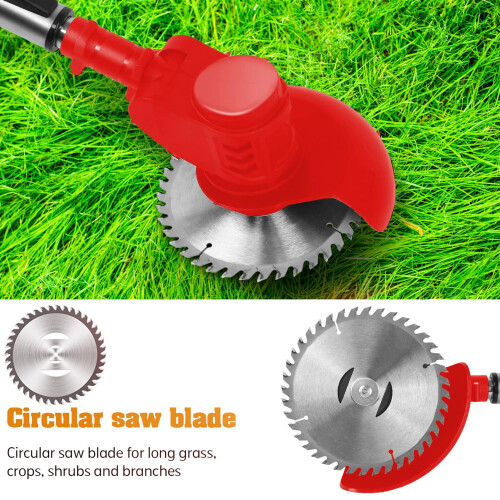 Cordless Weed Trimmer 24V Rechargeable Grass Edger with Telescopic Handle Red Compact US Plug 2