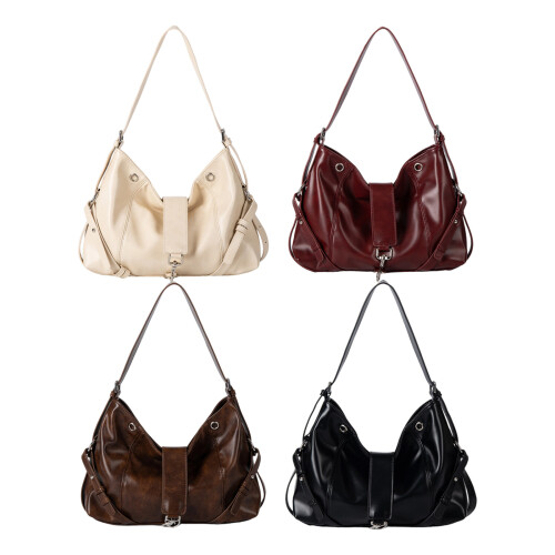 Trendy Leather Crossbody Purses with Adjustable-Beige 2