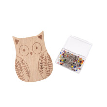 Embroidery Needle Minder Magnetic Wood Owl Sewing Pin Holder Organizer for Knitting Crafts
