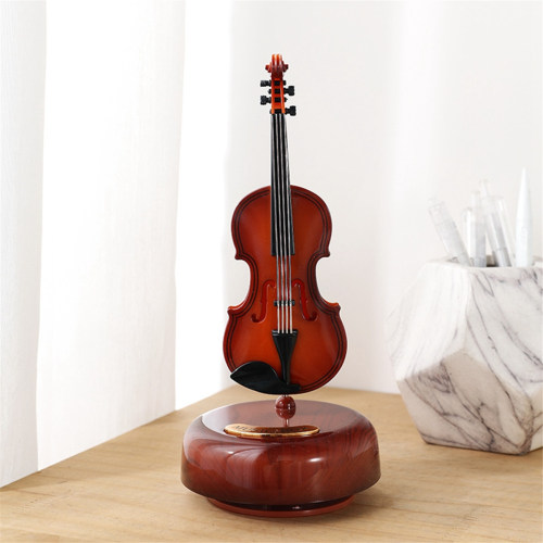 Retro violin spilledåse med urværksmekanisme 2