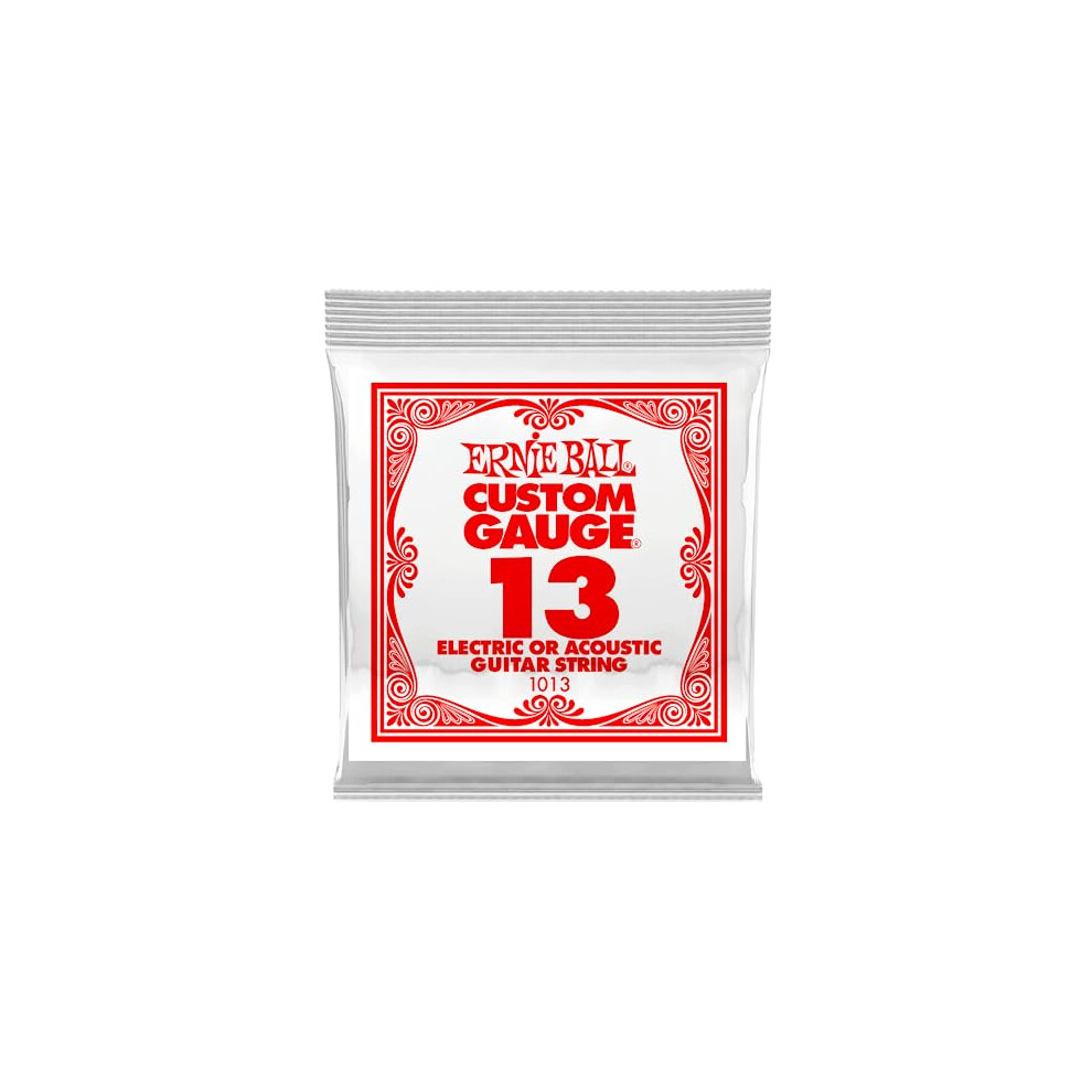 Nickel Plain Single Guitar String .013 Gauge 6-Pack Ernie Ball