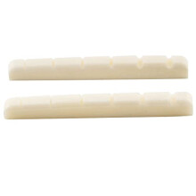 Musiclily 42mm Bone Slotted Electric Guitar Nut Flat Bottom for 6 String Fender Strat Tele, 42x3.5x4.5mm (2 Pieces)