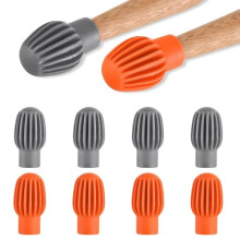 KEYRI 8 Pcs Rubber Drumstick Silent Practice Tip Oval Shape Drum Dampener Silicone Percussion Tips Protectors Mute Drum Accessories Replacement Music