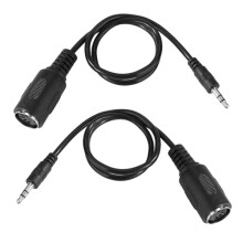 Rayakt 2Pcs Type-A MIDI to 3.5mm Adapter, 14" MIDI Female to TRS 3.5mm Male Breakout Cable Audio Converter, Midi Cable Converter for Keyboards, Synth