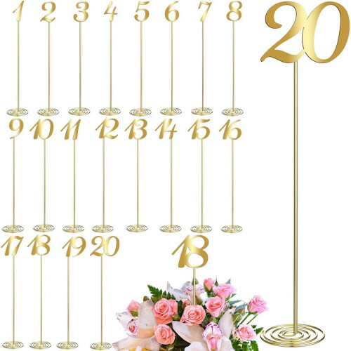 20 metalbordnumre 1-20, 12 tommer, bryllupsreception 1