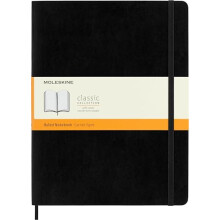 Moleskine Classic Ruled Paper Notebook, Soft Cover and Elastic Closure Journal, Color Black, Size Extra Large 19 x 25 A4, 192 Pages