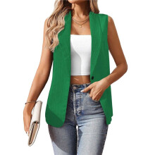 Débardeur Sans Manches pour Femme, Léger, Entièrement Doublé, Tendance, Décontracté, pour le Travail et le Bureau Vert M
