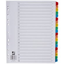 Q-Connect 20 Part A-Z Index Extra Wide Reinforced Multi-Colour Tabs